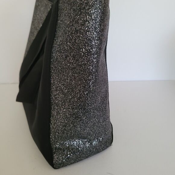 Coach Fragrance Tote Bag Black/Silver Glitter Large Glam Shopping Bag - Picture 4 of 10
